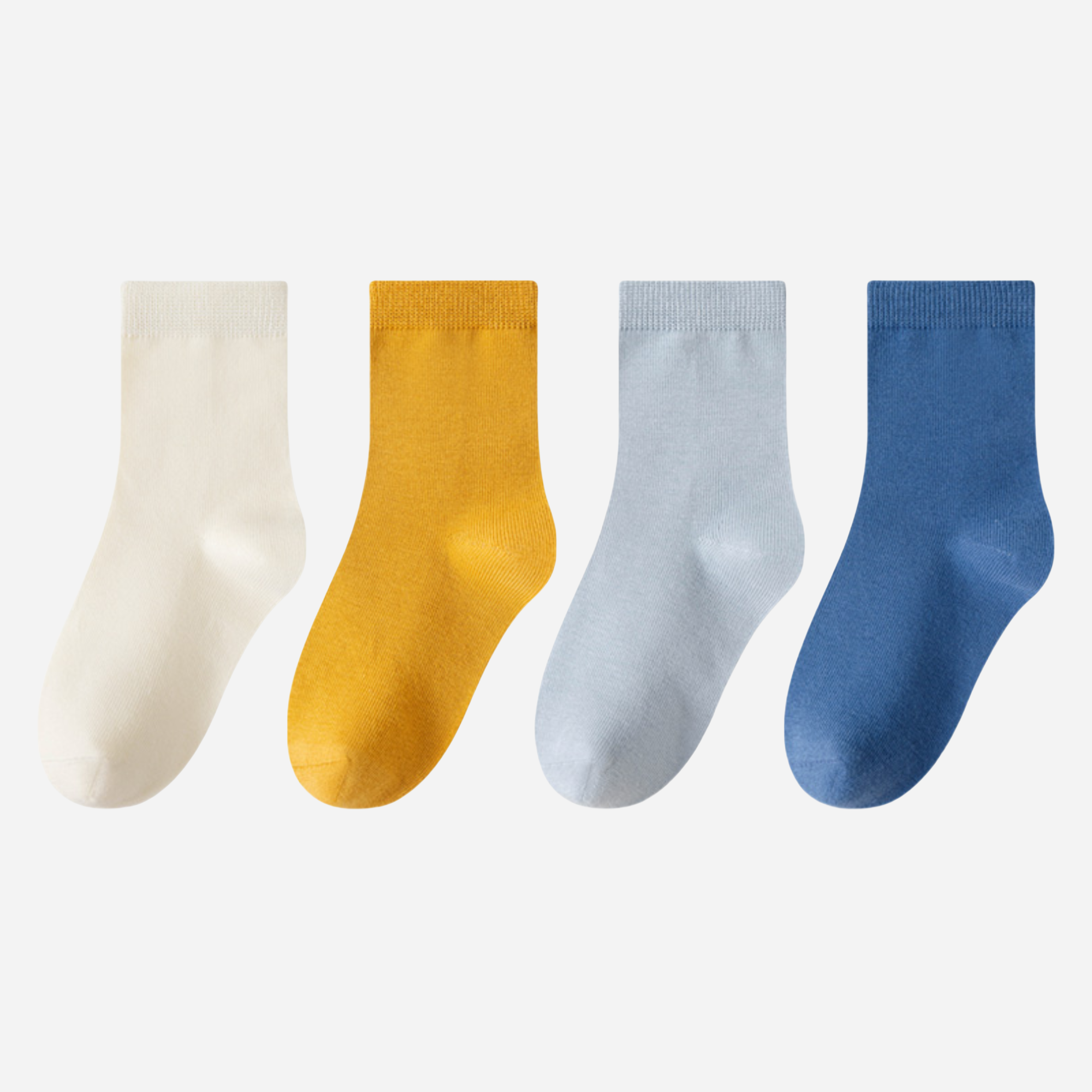 Kid's Organic Cotton Solid Crew Socks Cream - 4 Pairs