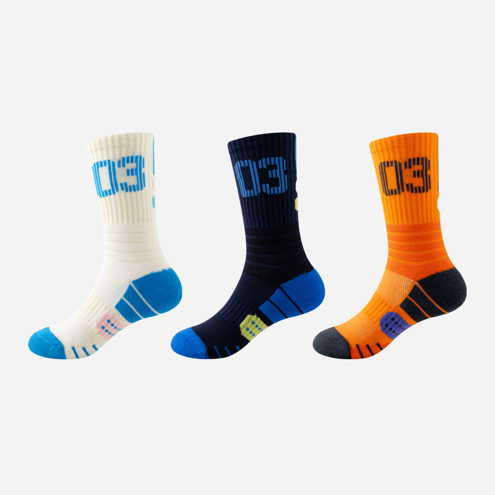 Kid's Active Performance Crew Socks - 3 Pairs