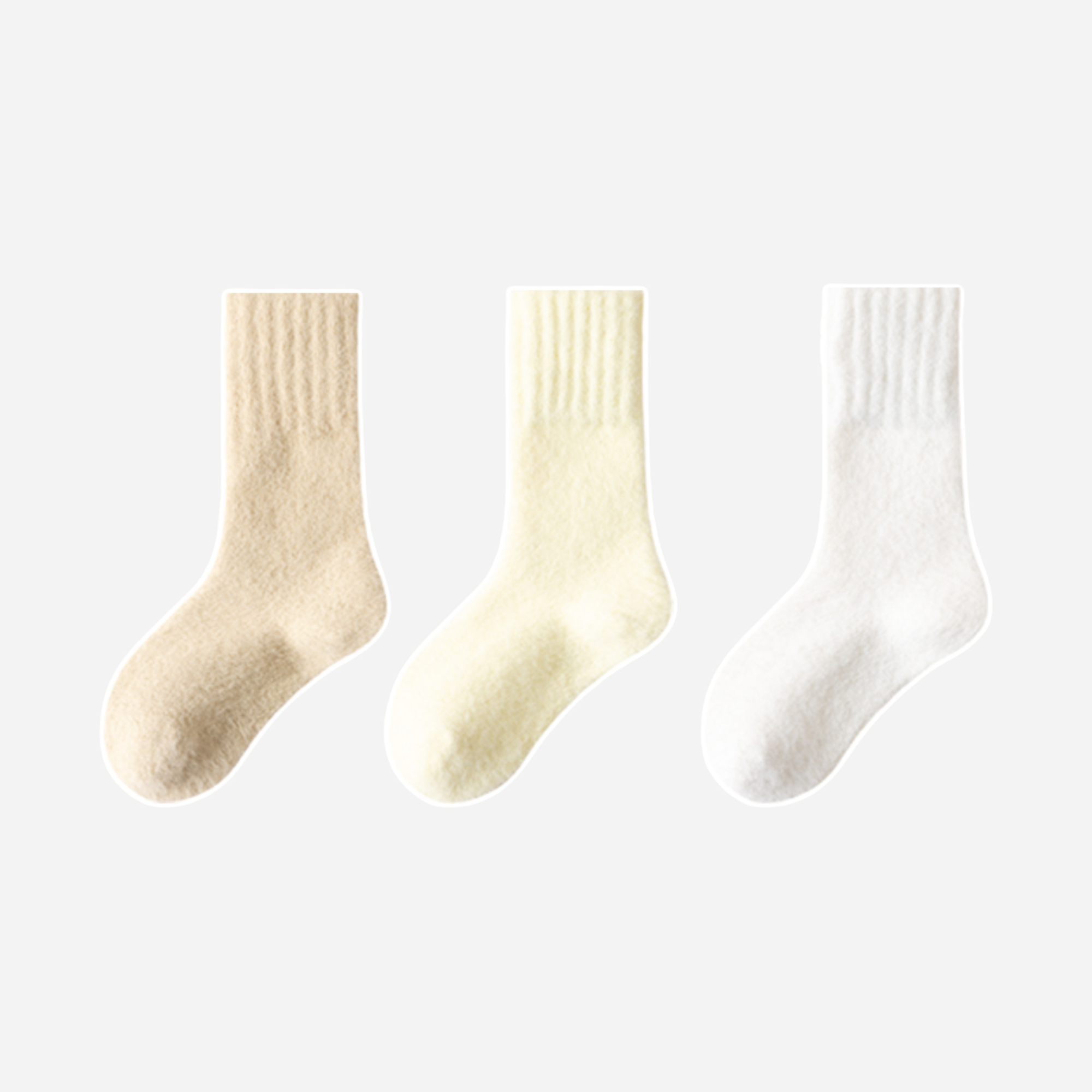 Kid's Ultra Soft Fuzzy Crew Socks - 3 Pairs