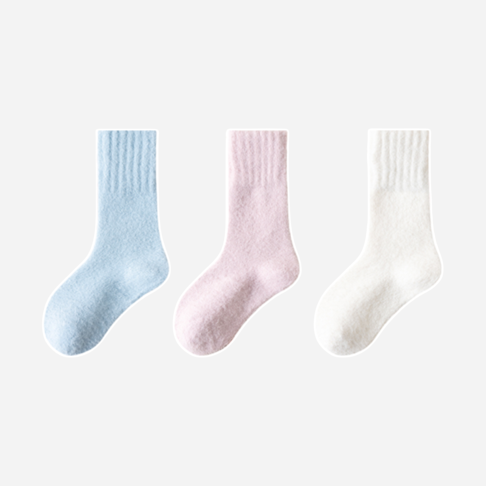 Kid's Ultra Soft Fuzzy Crew Socks - 3 Pairs
