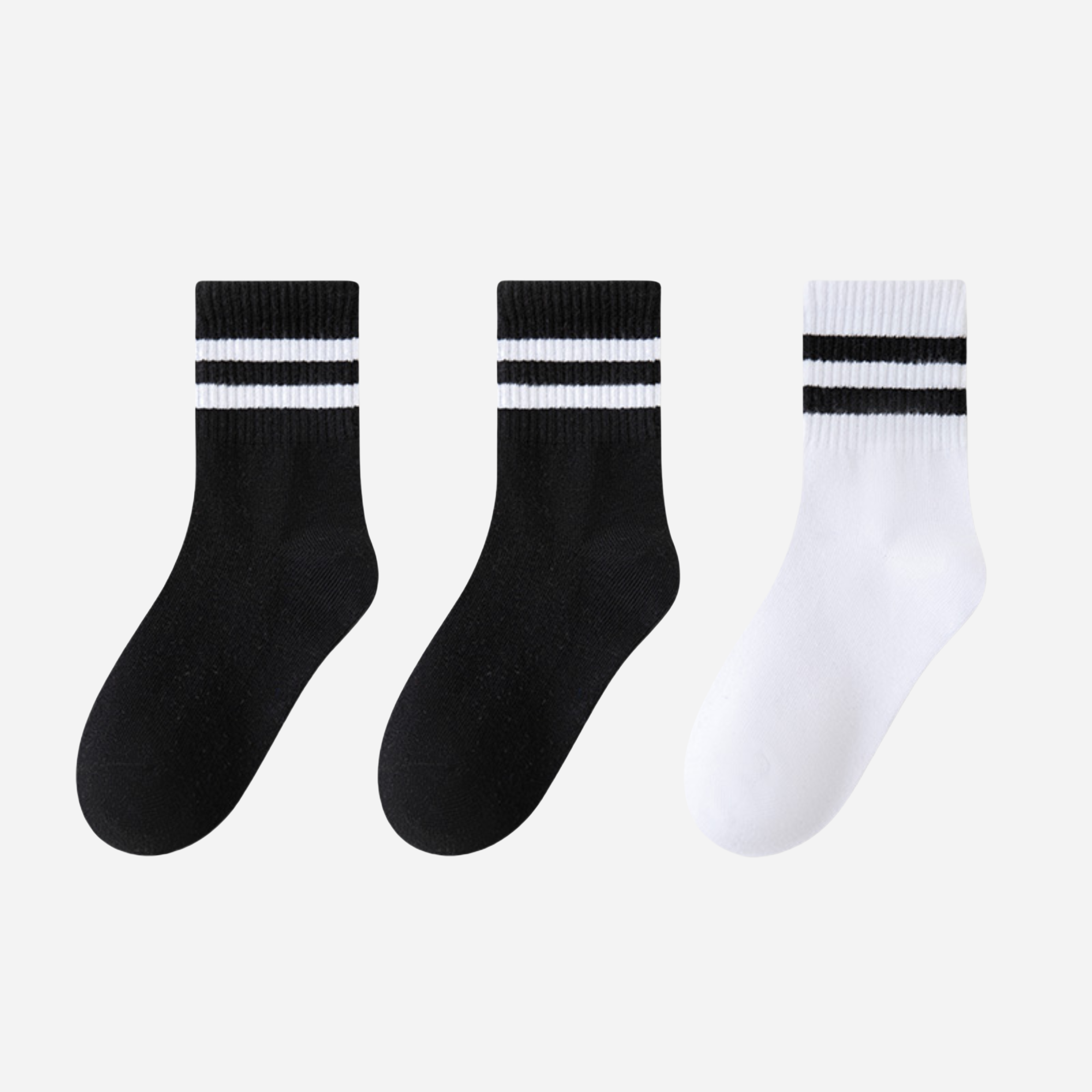 Kid's Retro Stripe Crew Socks - 3 Pairs