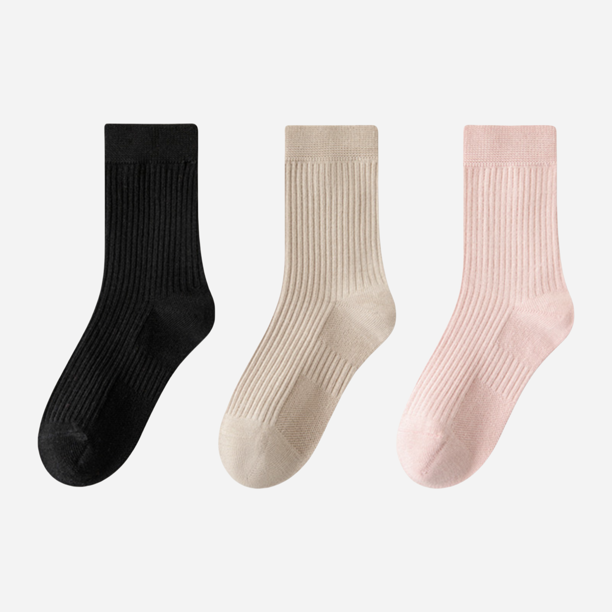 Kid's Unisex Ribbed Socks - 3 Pairs