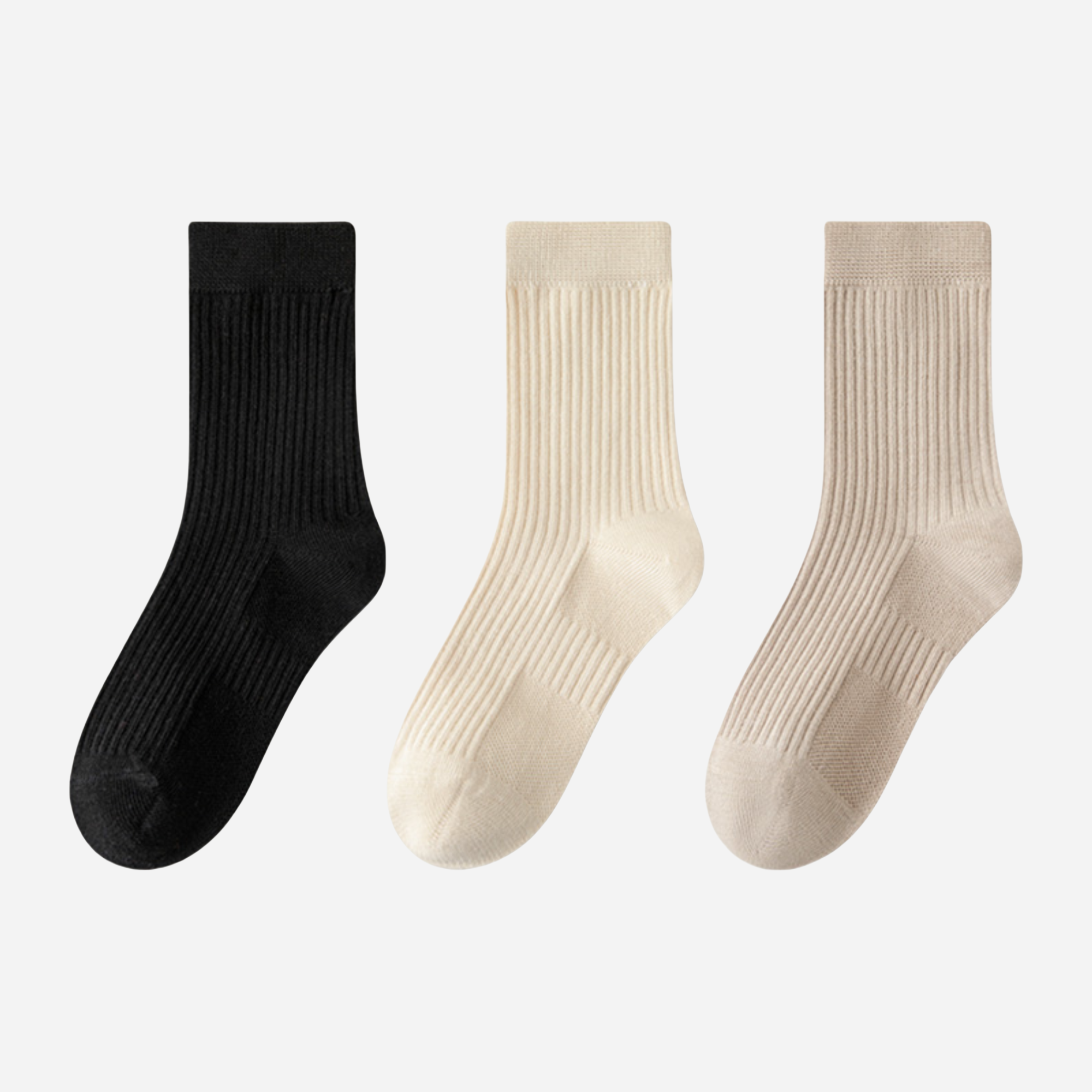 Kid's Unisex Ribbed Socks - 3 Pairs