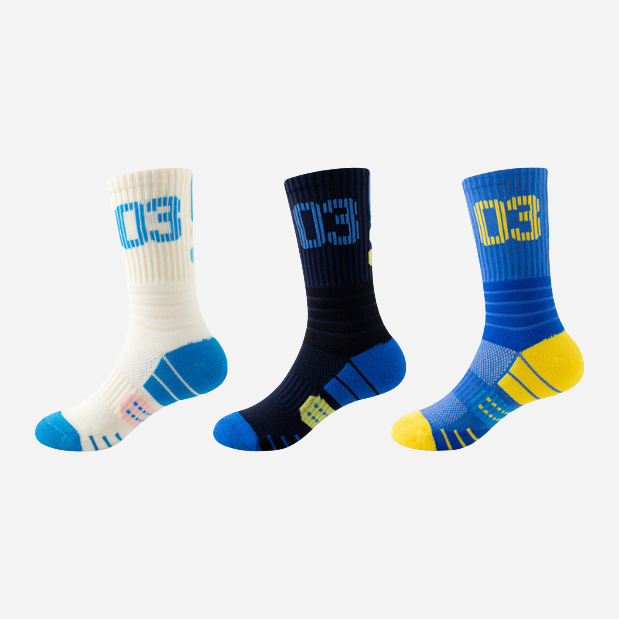 Kid's Active Performance Crew Socks - 3 Pairs