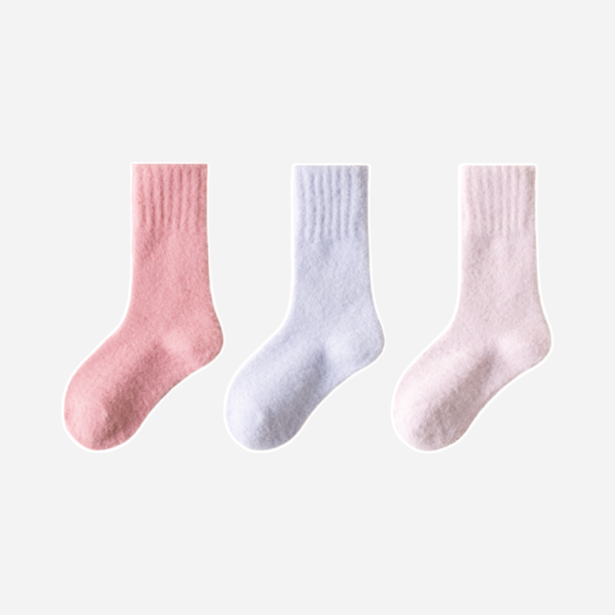 Kid's Ultra Soft Fuzzy Crew Socks - 3 Pairs