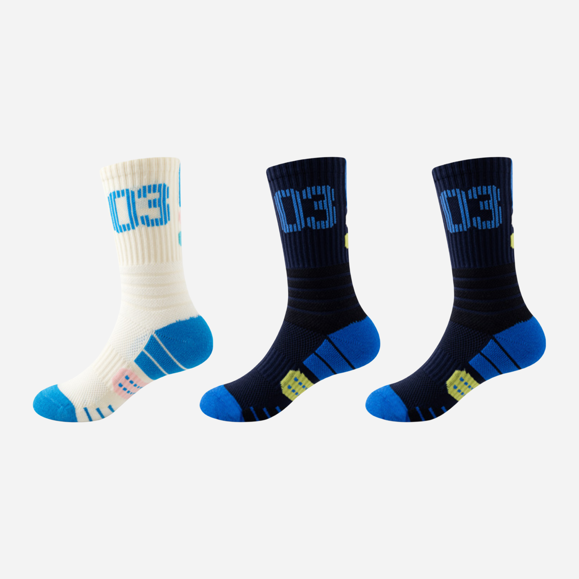 Kid's Active Performance Crew Socks - 3 Pairs