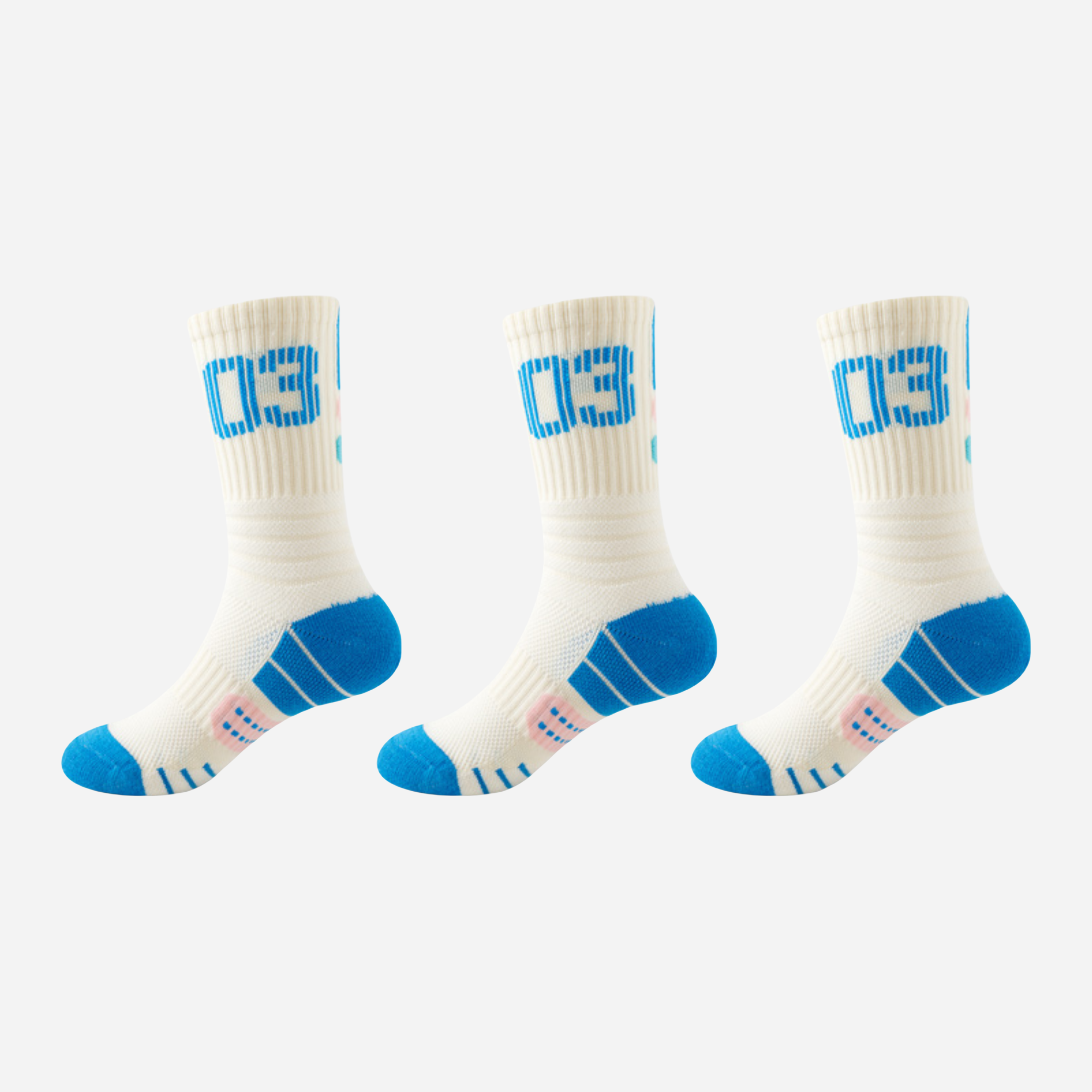 Kid's Active Performance Crew Socks - 3 Pairs