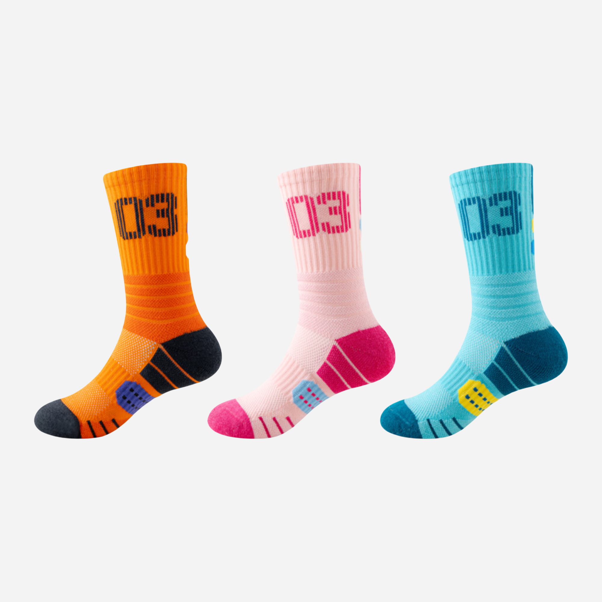 Kid's Active Performance Crew Socks - 3 Pairs