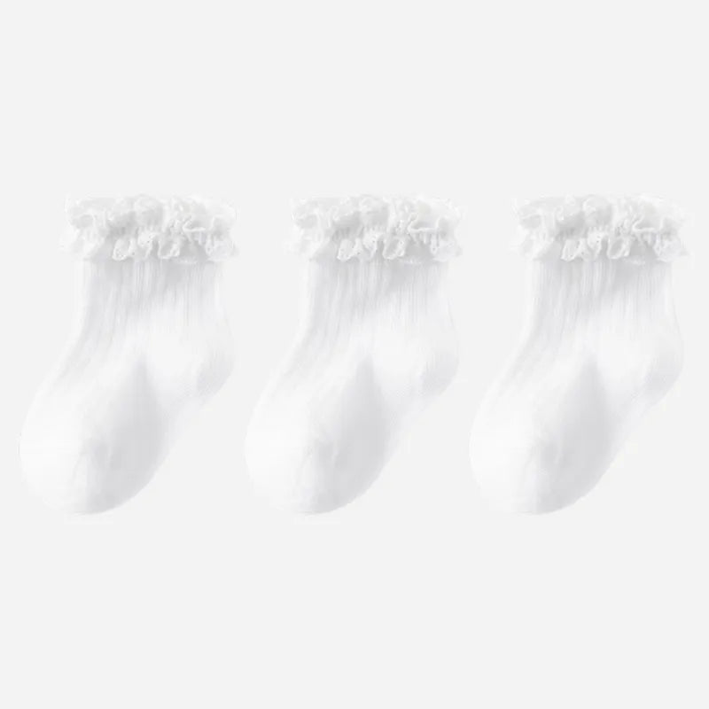 Babies Petal Cuff Ankle Socks-3 Pairs