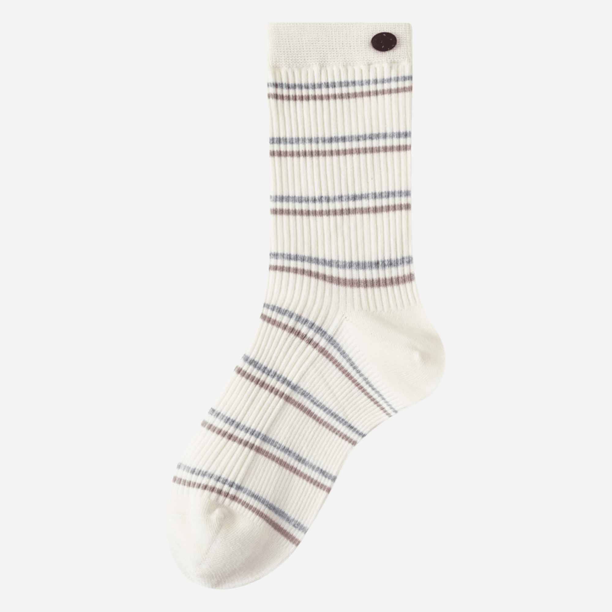 Women's Button Cuff Striped Crew Socks - Single Pair