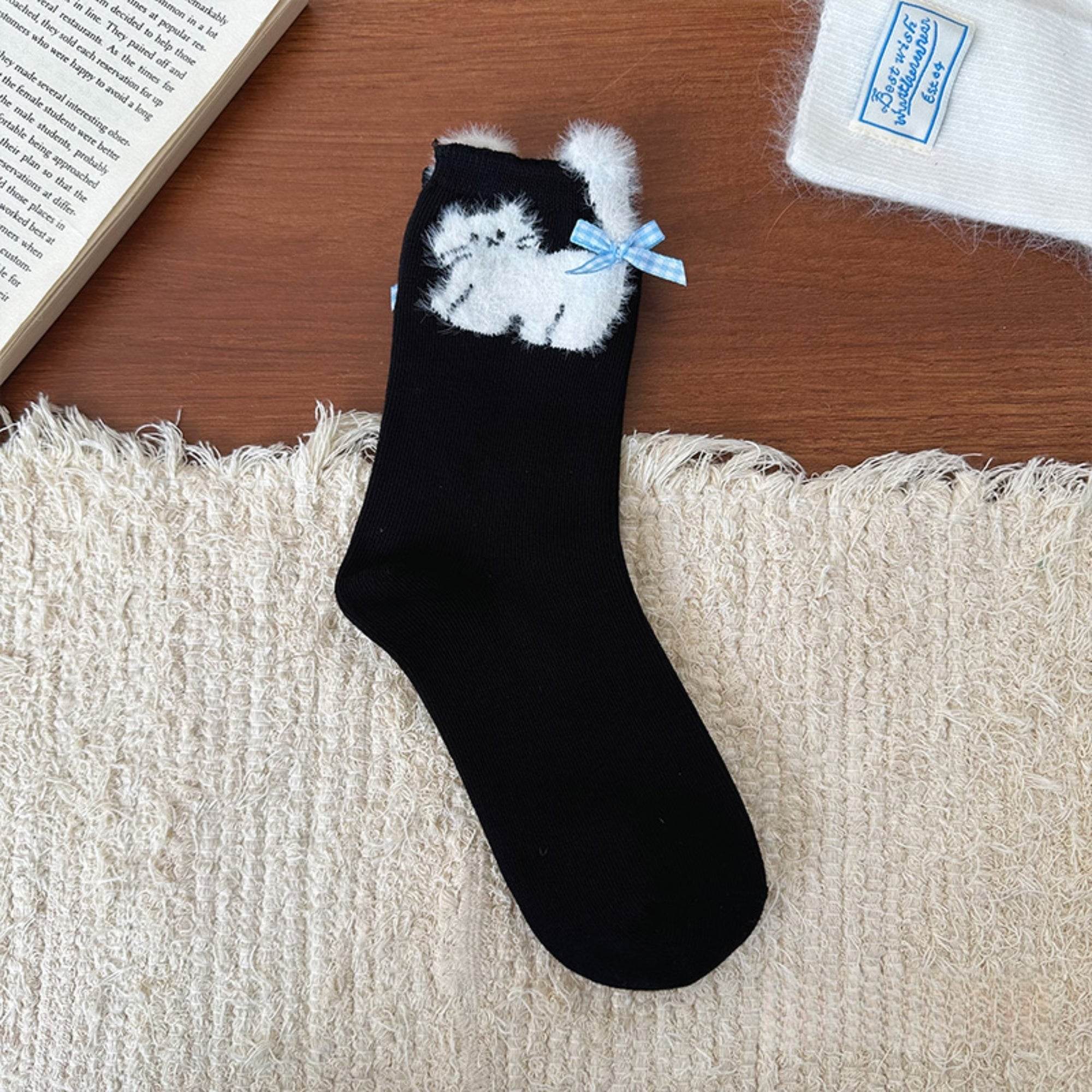 Women's Dainty Pet & Bow Crew Socks - Single Pair