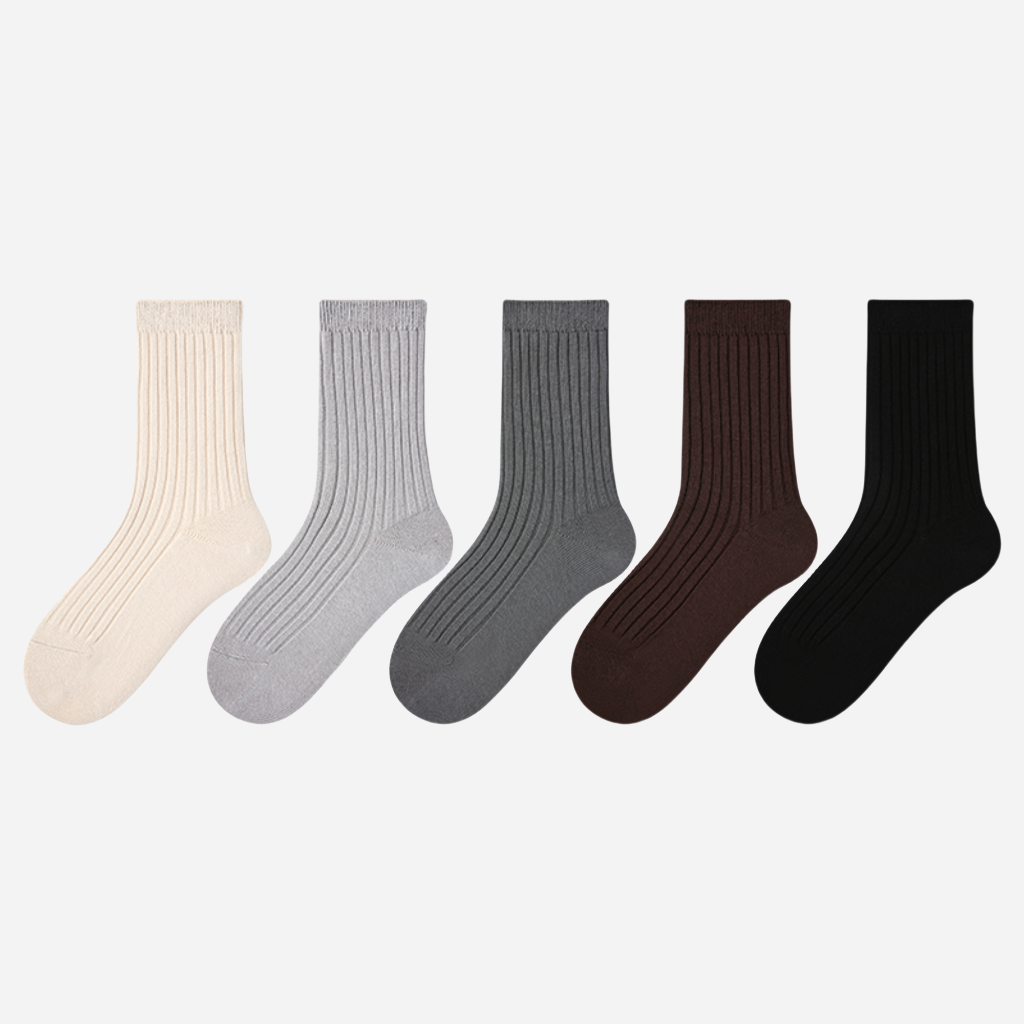 Kid's Classic Solid Color Ribbed Socks  A - 5 Pairs
