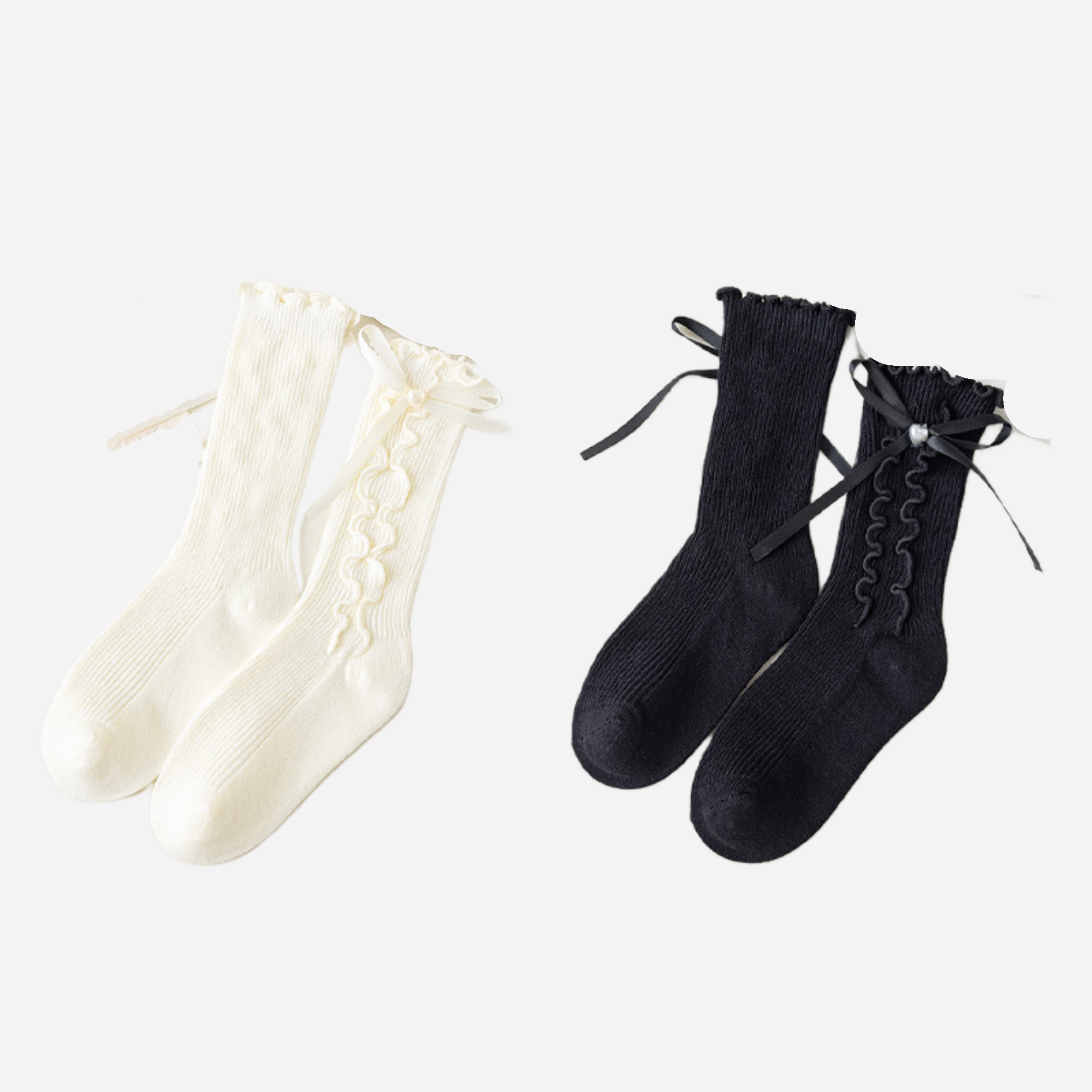 Kid's Ruffle Cuff Knit Socks - 3 Pairs