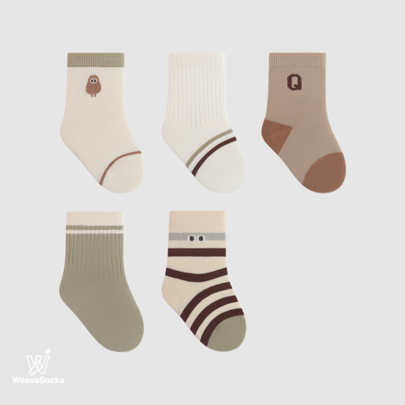 Babies' Combed Cotton Socks -5 Pack