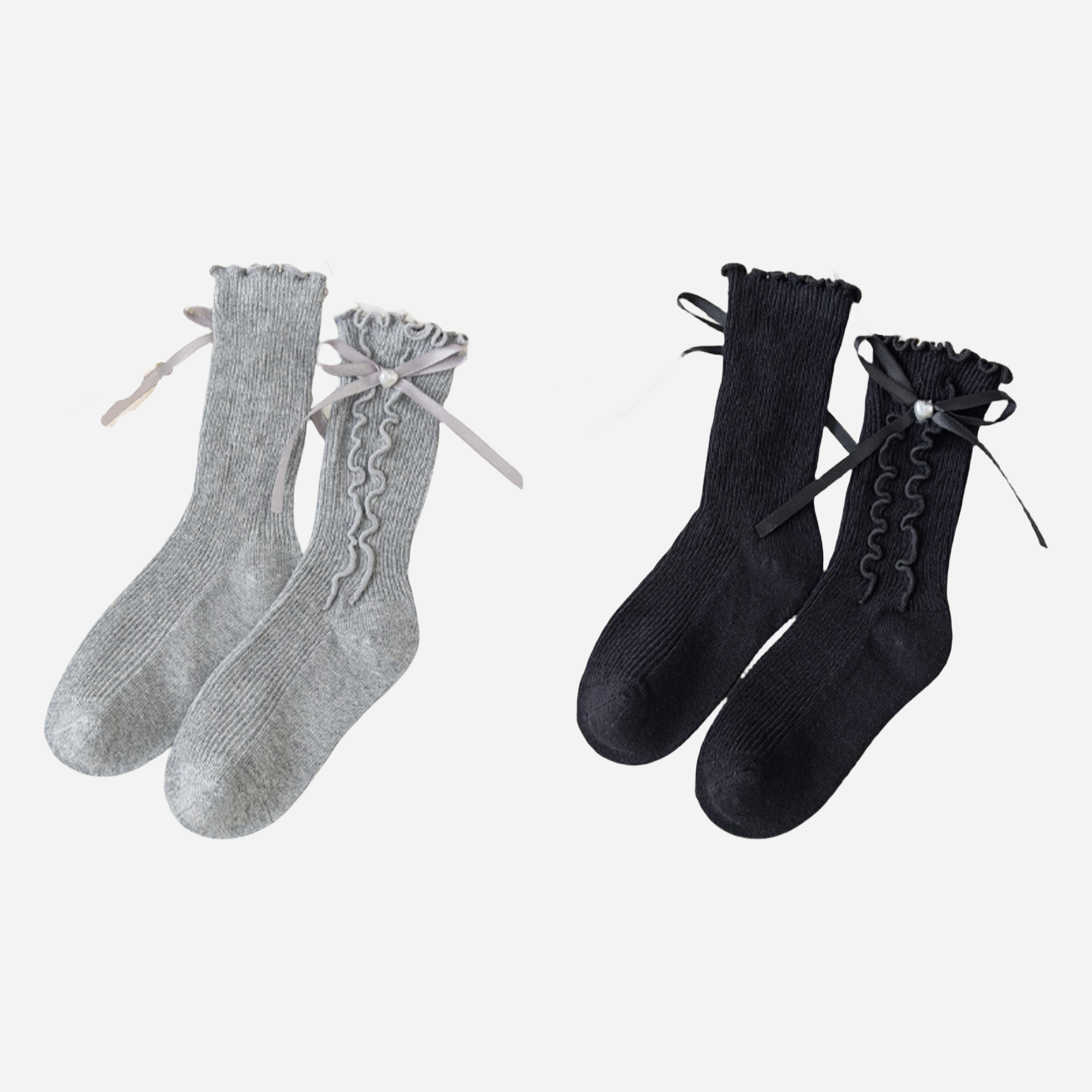 Kid's Ruffle Cuff Knit Socks - 3 Pairs