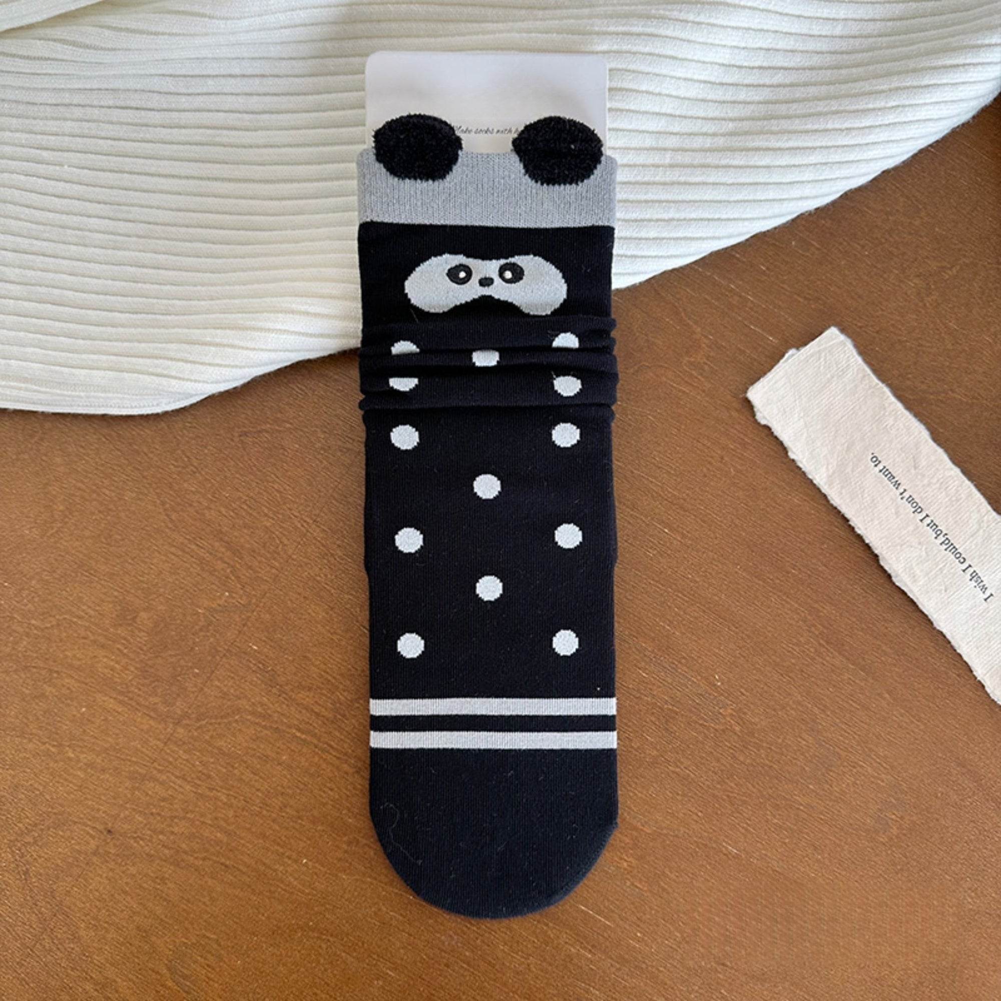 Women's Cute 3D Animal Ear Crew Socks - Single Pair