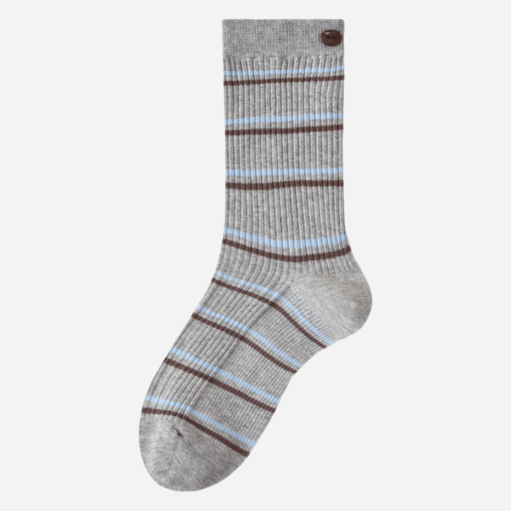 Women's Button Cuff Striped Crew Socks - Single Pair