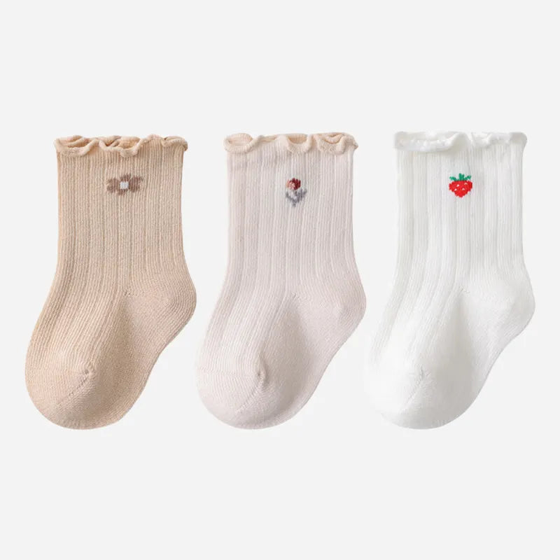 Babies Berry Cute Crew Socks-3 Pairs