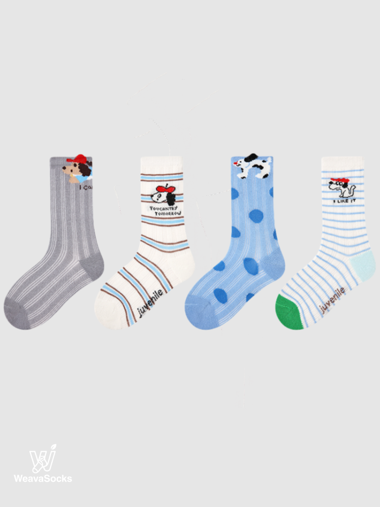 Kids' Red Cap Crew-4 Pack