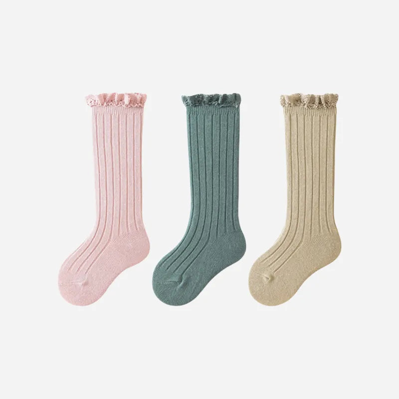 Babies The Lace Trim Knee-Highs-3 Pairs