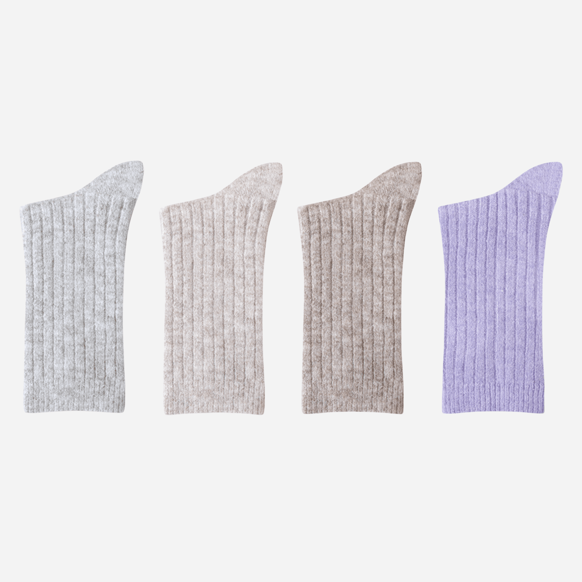 Women's Cozy Heathered Ribbed Crew Socks - 4 Pairs