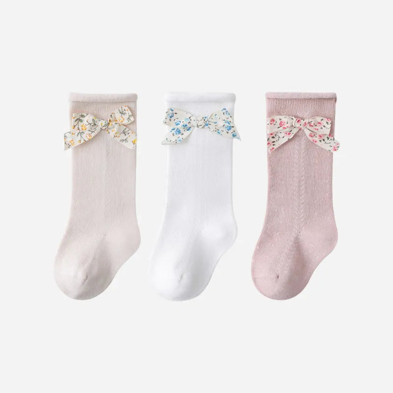 Babies The Floral Bow Knee-Highs-3 Pairs