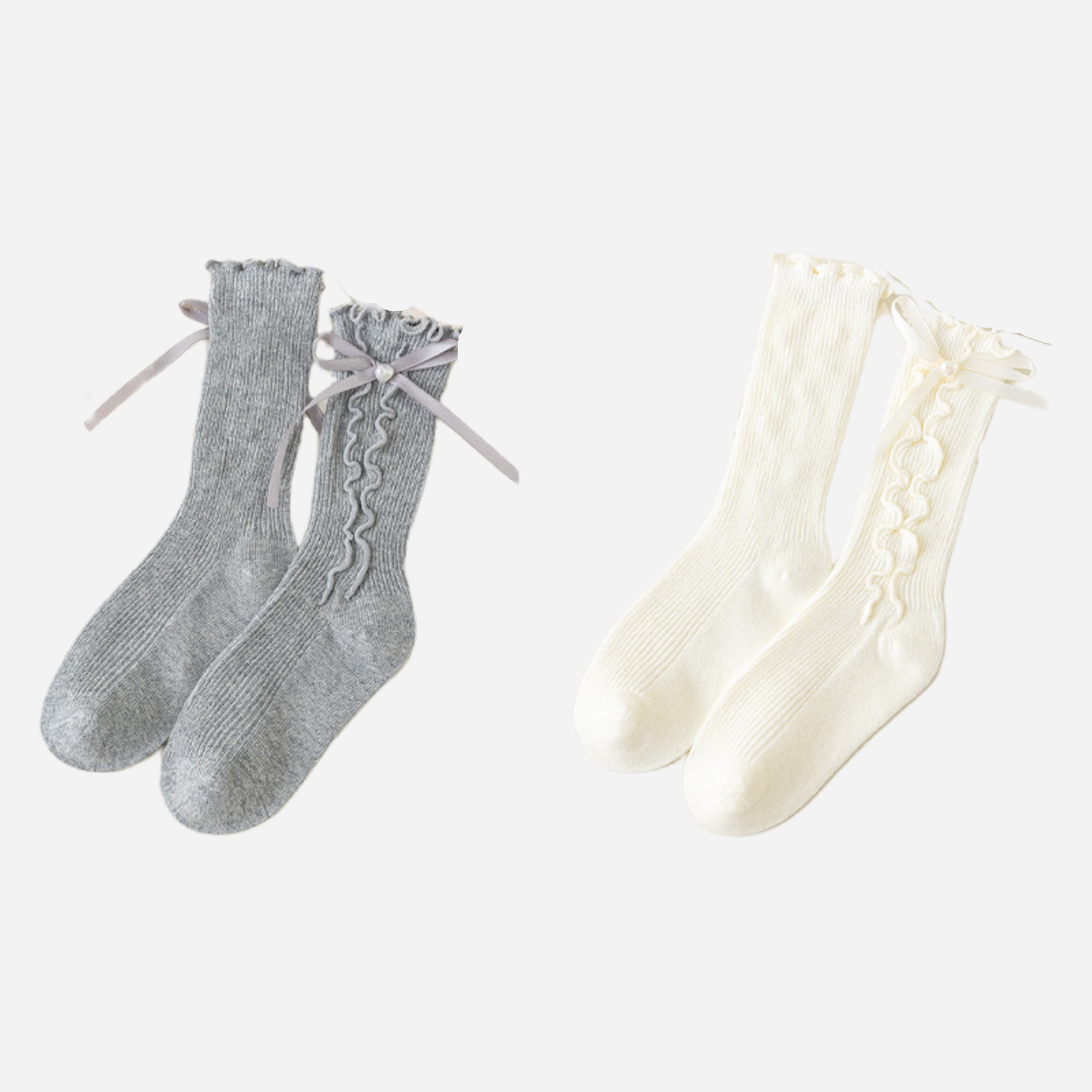 Kid's Ruffle Cuff Knit Socks - 3 Pairs