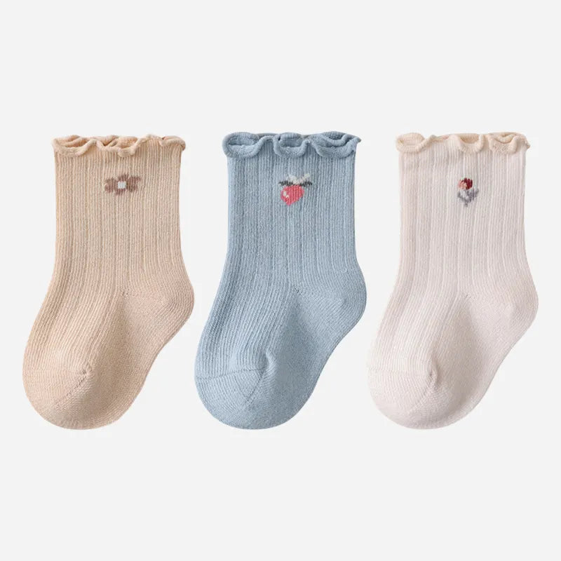 Babies Berry Cute Crew Socks-3 Pairs