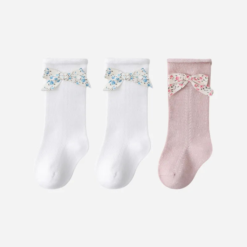 Babies The Floral Bow Knee-Highs-3 Pairs