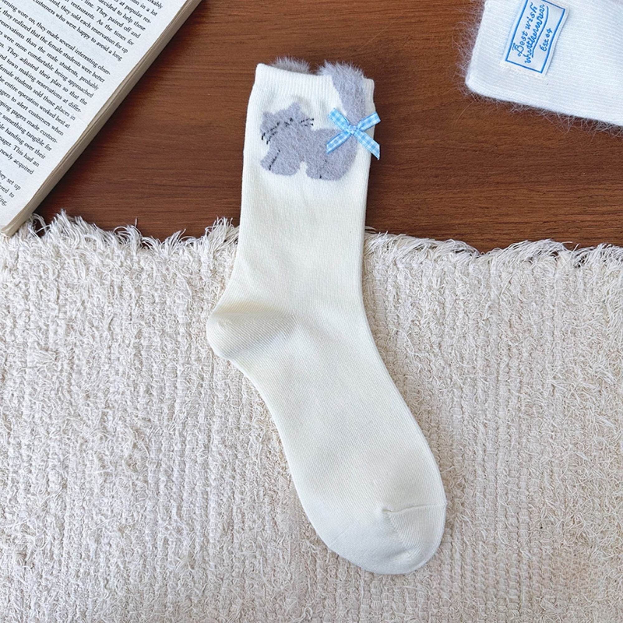 Women's Dainty Pet & Bow Crew Socks - Single Pair