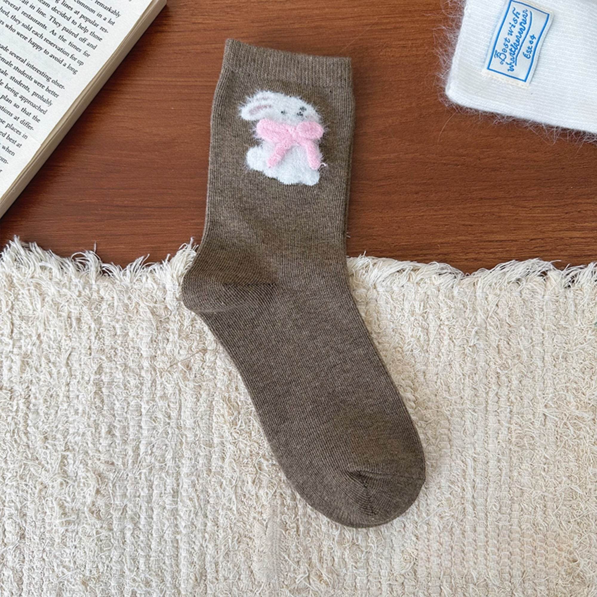Women's Dainty Pet & Bow Crew Socks - Single Pair