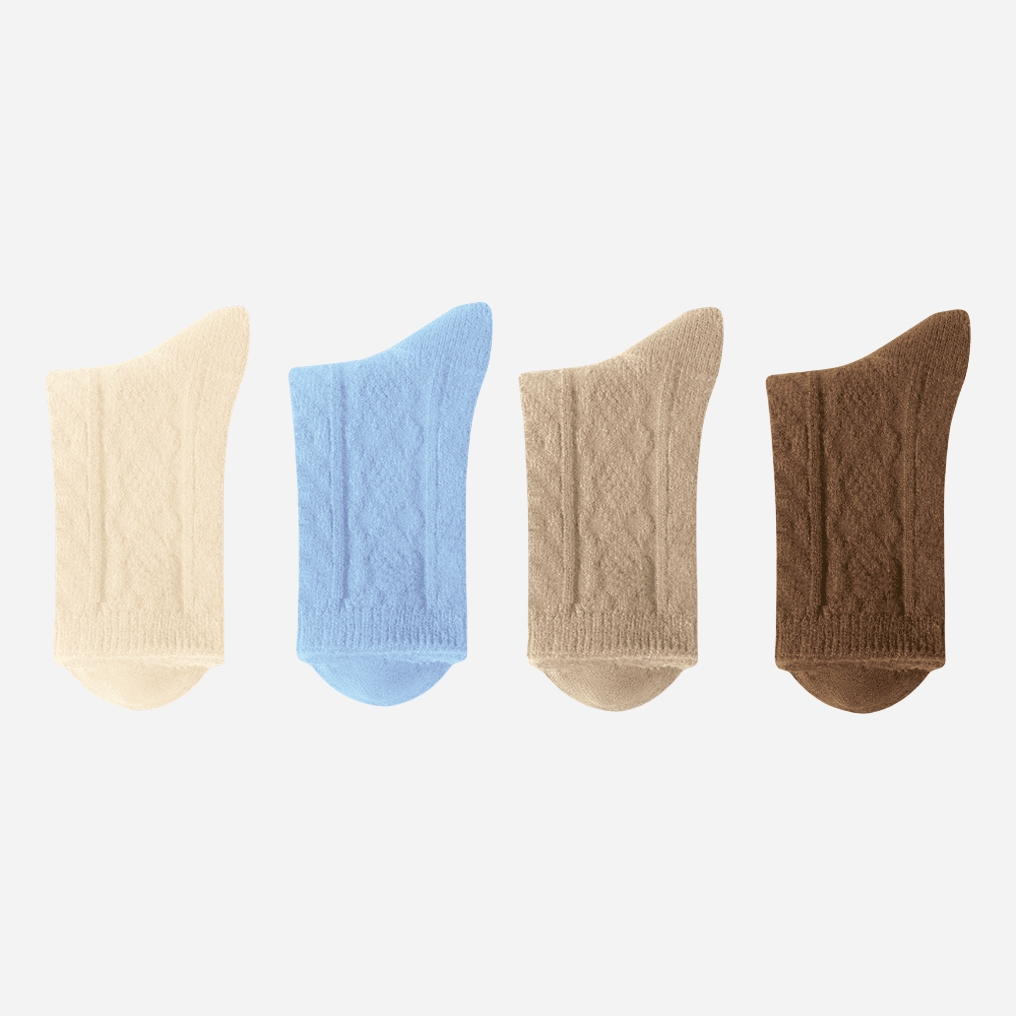 Women's Cozy Cable Knit Crew Socks - 4 Pairs