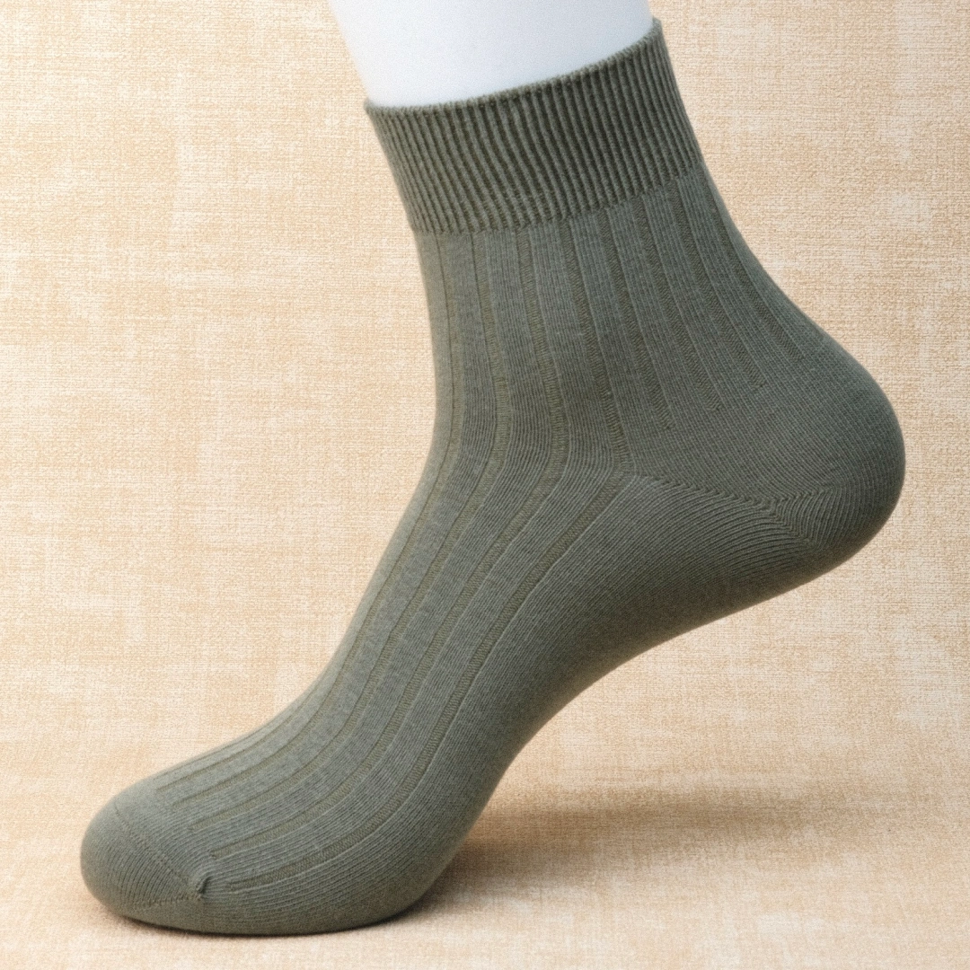 Men's Classic Ribbed 98% Cotton Crew Socks - detail photo showing soft cotton-rich comfort