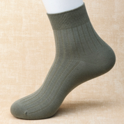 Men's Classic Ribbed 98% Cotton Crew Socks - detail photo showing soft cotton-rich comfort