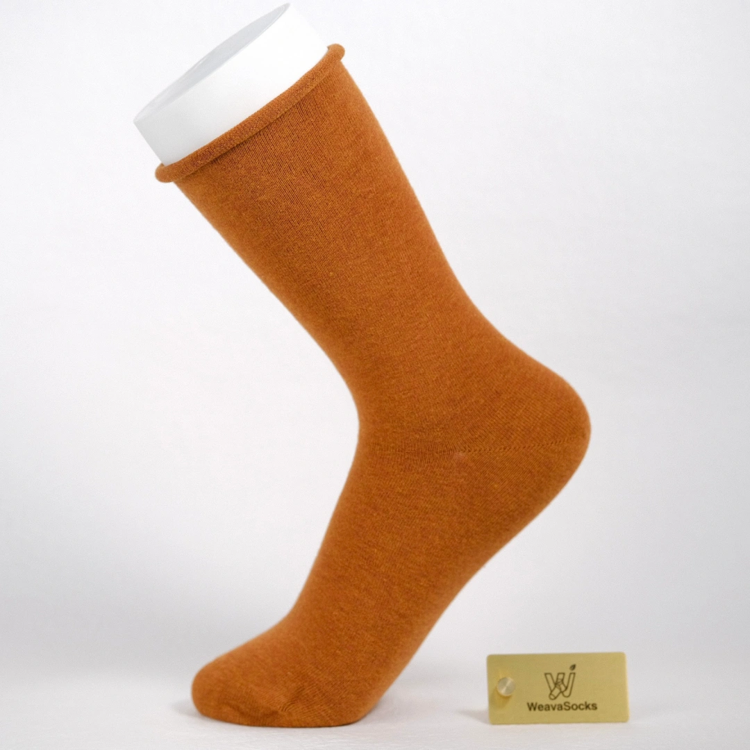 Women's 98% Cotton Classic Roll Top Slouch Crew Socks - product photo showing soft cotton-rich comfort