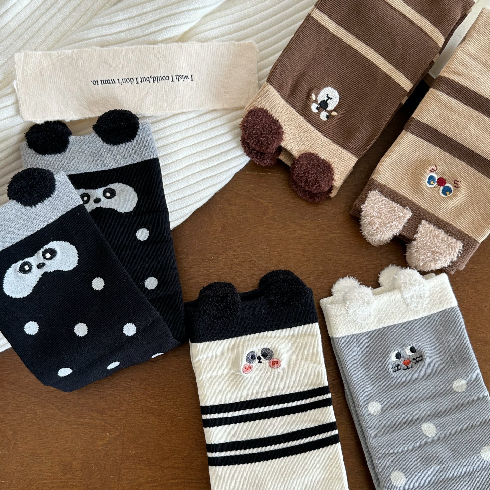 Women's Cute 3D Animal Ear Crew Socks - Single Pair