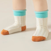 Baby’s Retro Cable Knit Color-Block Socks 4-Pack