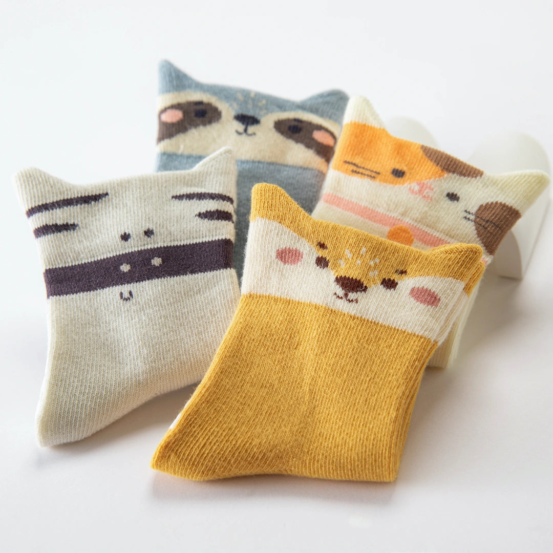 Baby’s Forest & House Friends Non-Slip Socks 4-Pack