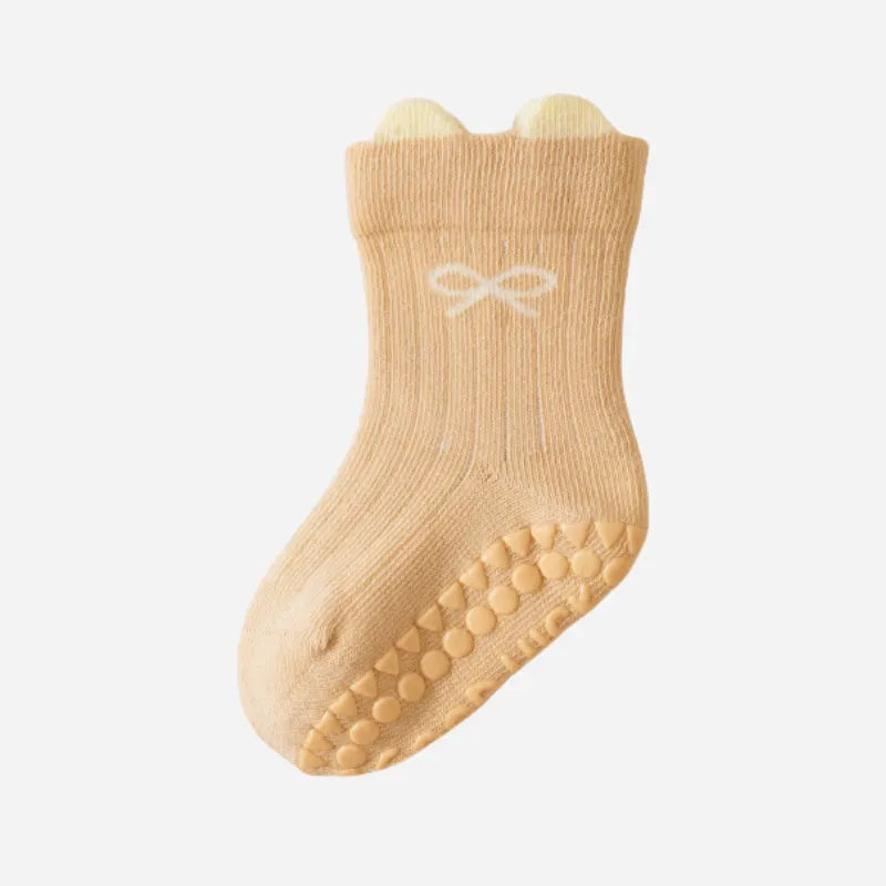 Babies Dainty Bow Grip Socks-3 Pairs