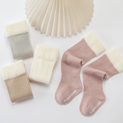 Baby & Toddler 3D Plush Flower & Gingham Knee-High - product photo showing secure grip comfort