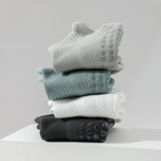 Men's 92% Cotton Non-Slip Yoga Ankle Socks - product photo showing secure grip comfort