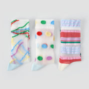 Ethereal Edge Creative Sheer Socks 3-Pack - sock set showing secure grip comfort