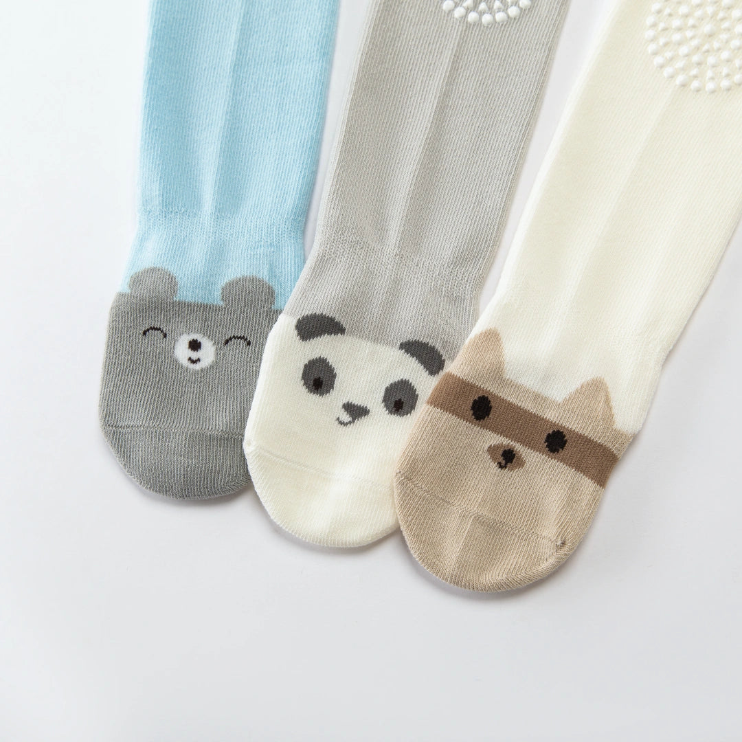 Baby’s Anti-Slip Knee Pad Crawling Socks 3-Pack