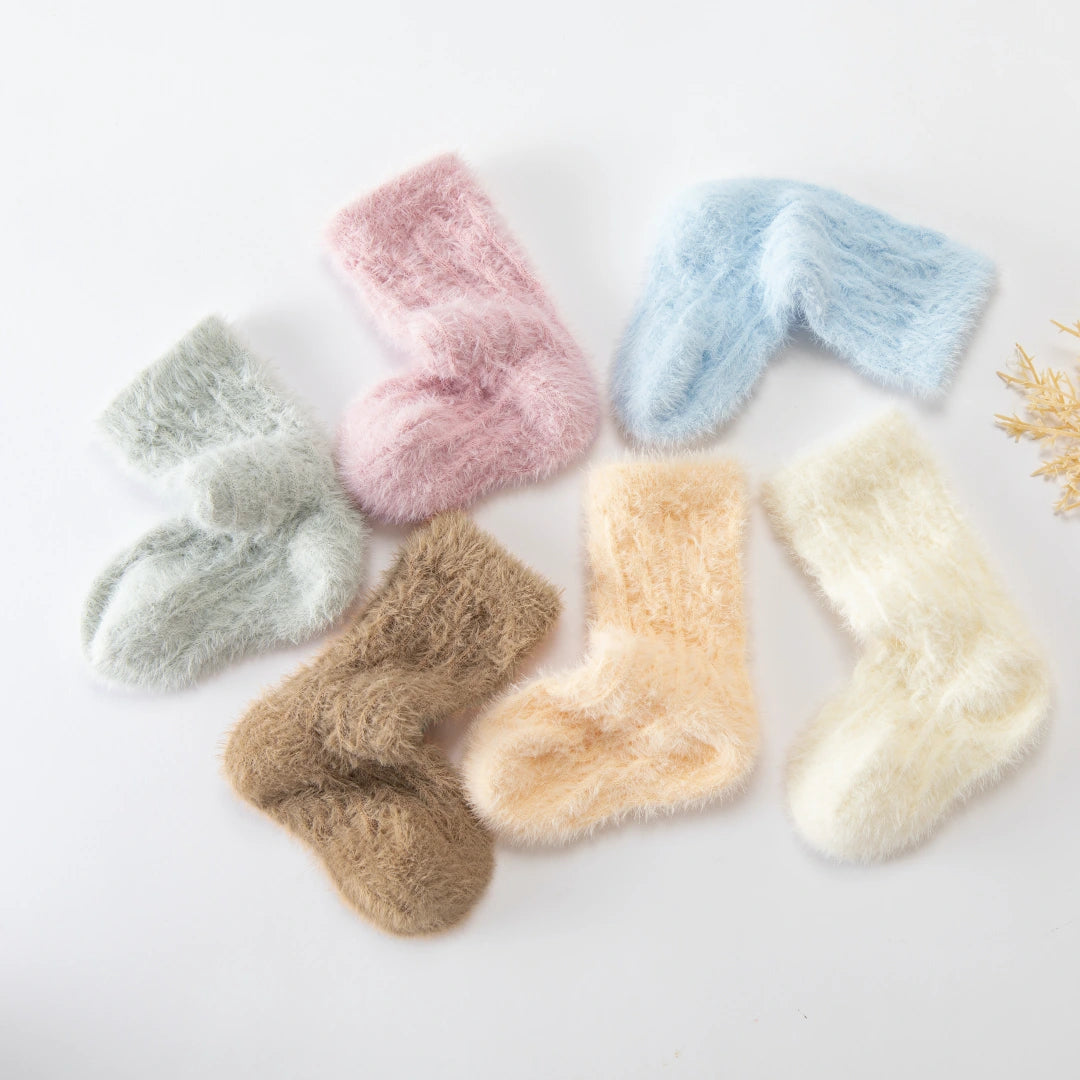 Baby’s Winter Marshmallow' Mink Velvet Fuzzy Crew