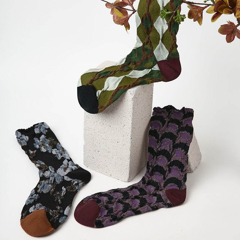 Women's Moody Jacquard Crew Socks - 3 pairs