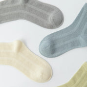Kids' Organic Cotton Mesh Quarter Socks 4-Pack - sock set showing breathable mesh comfort