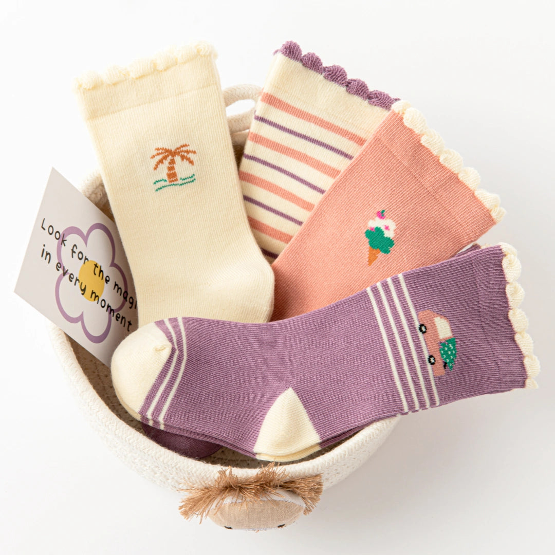 Baby’s Holiday & Ice Cream Ruffle Socks 4-Pack