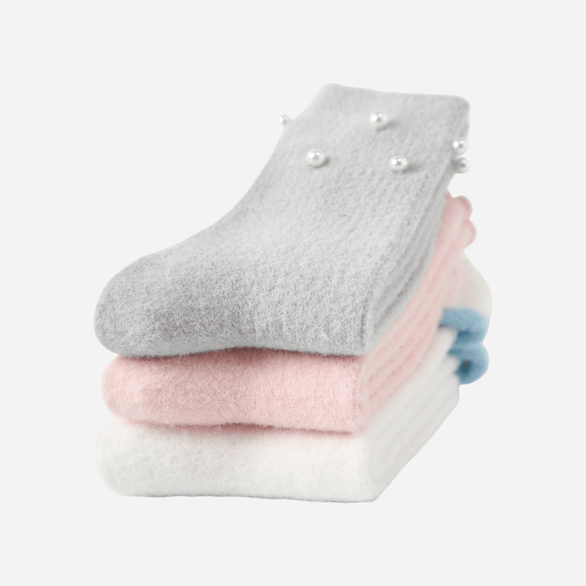 Women's Romantic Plush Crew Socks - 3 pairs