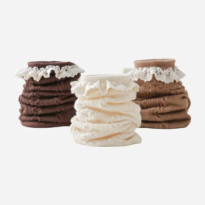 Babies The Cable-Knit Lace Socks-4 Pairs