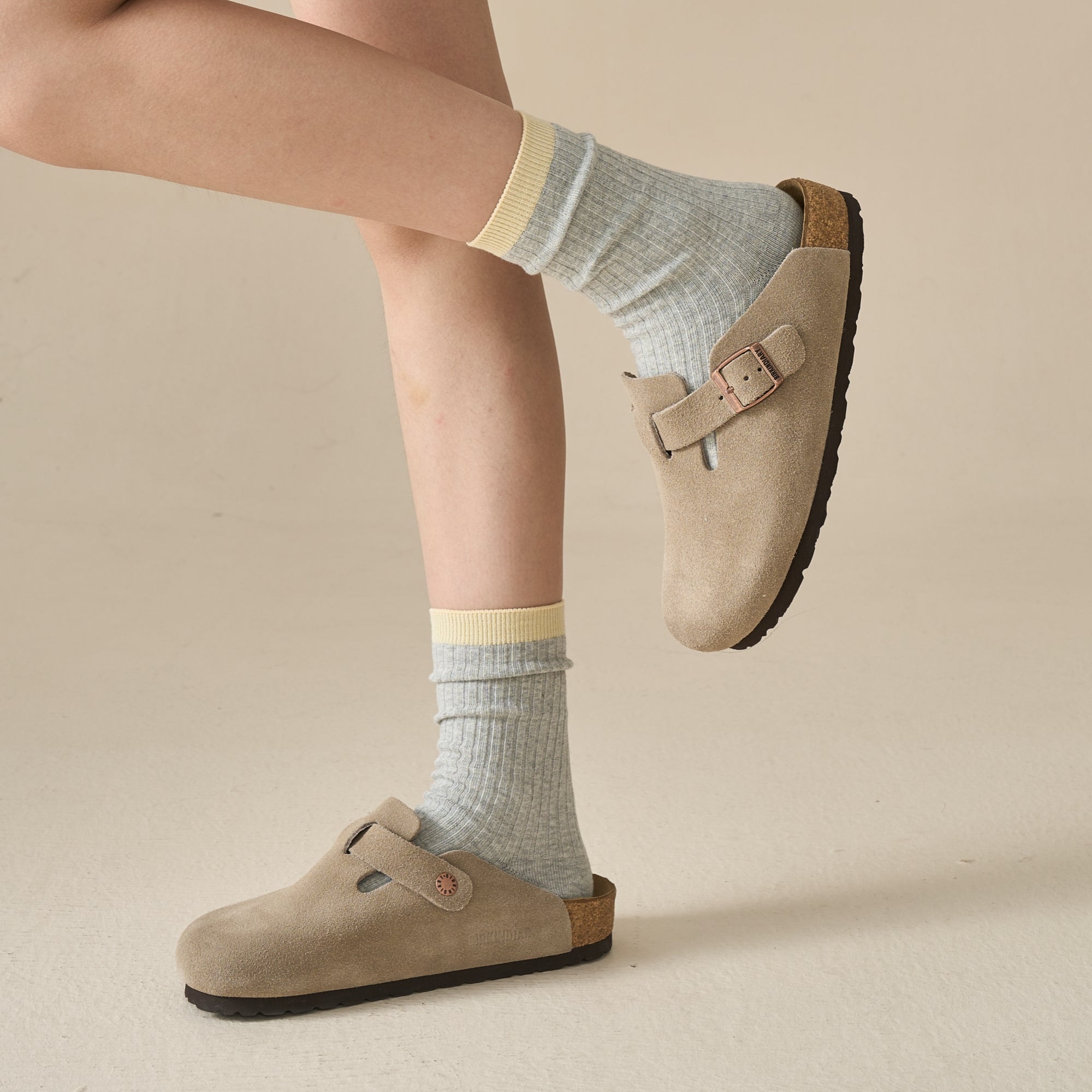 Women's Colorblock Cuff Ribbed Crew Socks - Single Pair